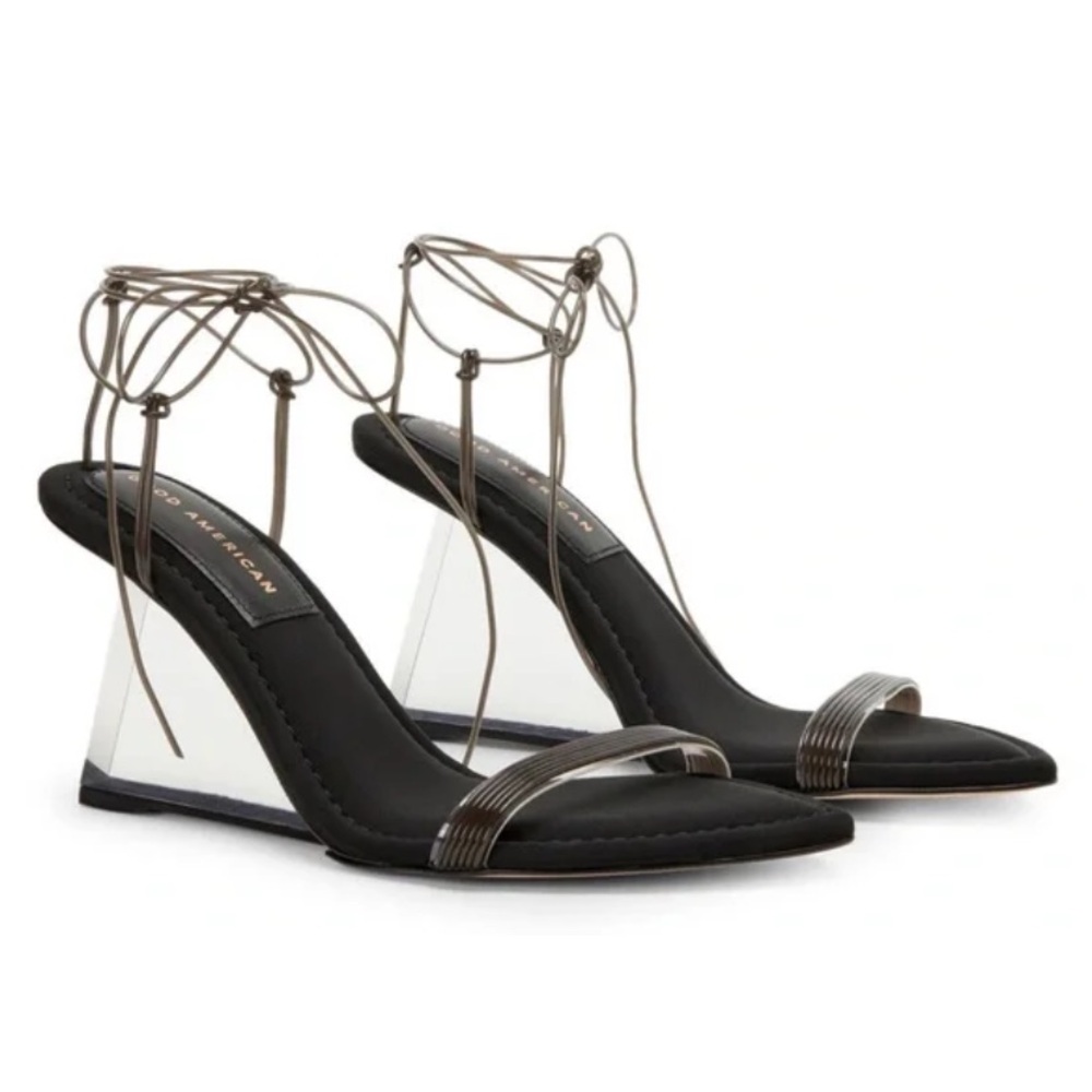 Good American Ankle Strap Wedge Sandal